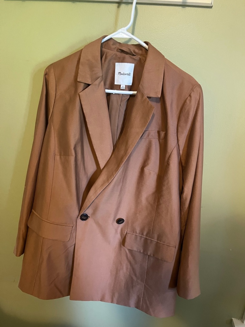 Madewell Rust Brown Double-Breasted Blazer